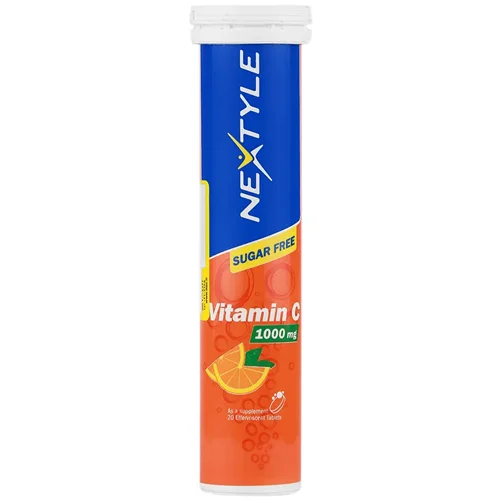 قرص جوشان ویتامین C 1000 میلی گرم نکستایل 20 عدد پرتقالی Nextyle Vitamin C 1000 mg 20 Effervesvent Tablets