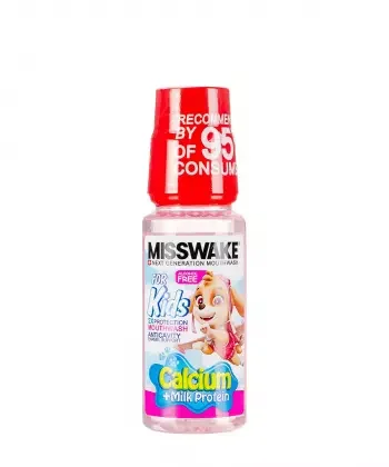 دهانشویه کودکان حاوی کلسیم و پروتئین شیر میسویک  Misswake Calcium And Milk Protein  Mouthwash  For Kids 200 Ml