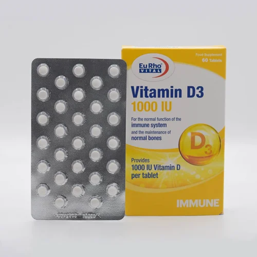 قرص ویتامین د3 1000 واحد یوروویتال 60 عدد_Eurho Vital Vitamin D3 1000 IU 60 Tabs