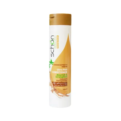 نرم کننده موی سر خیلی قوی جینسینگ و کراتین شون  Schon Ultra Rich Conditioner With Ginseng Extract 400 ml