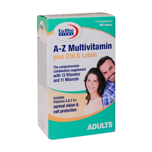 قرص A_Z مولتی ویتامین پلاس کیوتن و لوتئین یوروویتال 60 عدد     Eurhovital A_Z Multivitamin Plus Q10 And Lutein 60 Tablets