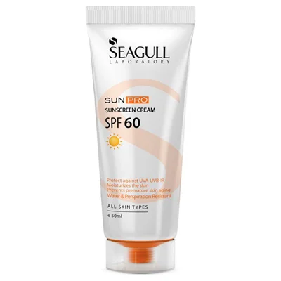 کرم ضد آفتاب بی رنگ SPF60 مناسب انواع پوست سی گل 50میل