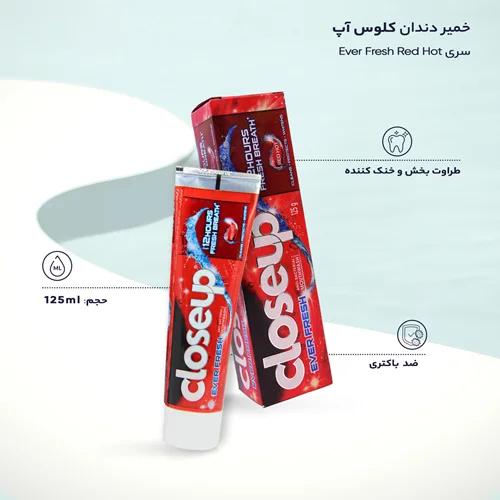 خمیر دندان کلوس آپ سری Ever Fresh مدل Red Hot وزن 125 گرم