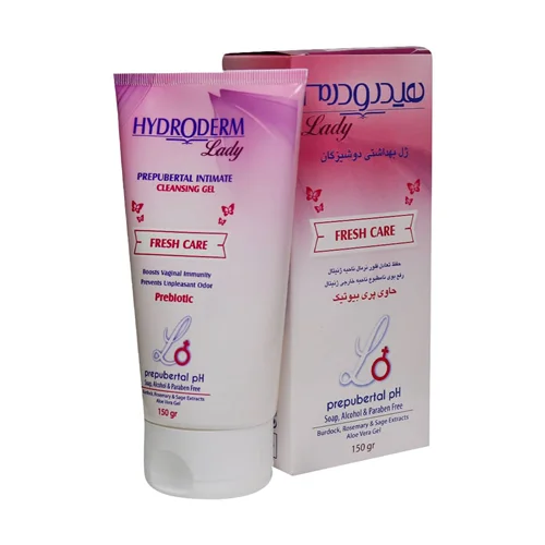 ژل بهداشتی دوشیزگان هیدرودرم حاوی پری بیوتیک 150 گرم