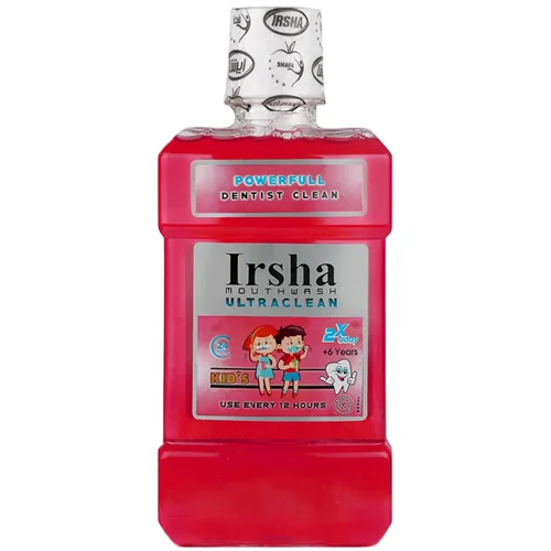 محلول دهانشویه کودک 6 تا 12 سال ایرشا با طعم توت فرنگی | Irsha Kids Mouthwash 6 to 12 Years 250 ml