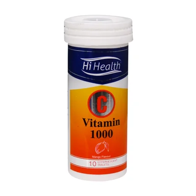 قرص جوشان ویتامین C 1000 میلی گرمی های هلث 10 عدد_Hi health