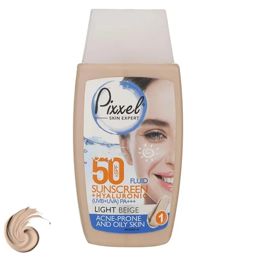 کرم ضد آفتاب SPF50 پیکسل مناسب پوست چرب و جوش دار 50 میلی لیتر(بژ روشن)