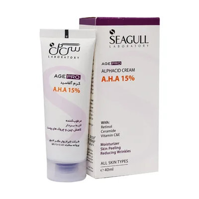 کرم لایه بردار آلفاسید 15 درصد سی گل مناسب انواع پوست ۴۰ میلی لیتر|Seagull Alphacid cream AHA 50 ml