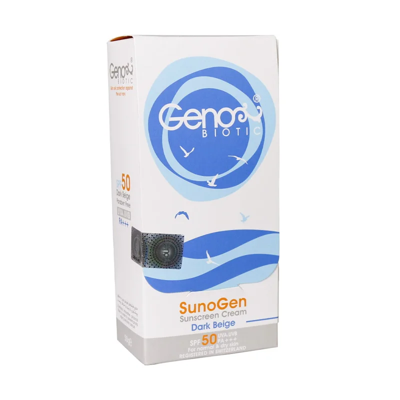کرم ضد آفتاب پوست خشک ژنوبایوتیک SPF50 حجم 50 گرم(بی رنگ)