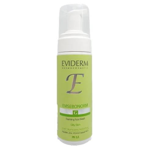 فوم شست و شوی صورت مناسب پوست چرب اوی سبونورم اویدرم_(Eviderm)EVISEBONORM FOAMING