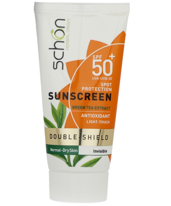 کرم ضد آفتاب بی رنگ شون مدل Double Shield با SPF50 مناسب پوست نرمال تا خشک حجم 50 میلی لیتر