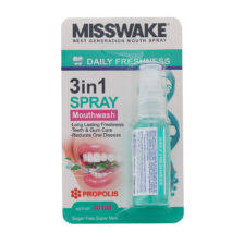 اسپری دهانشویه 3 در 1 عصاره پروپولیس میسویک  با طعم نعنا Misswake 3 In 1 Mouthwash Spray 30 Ml