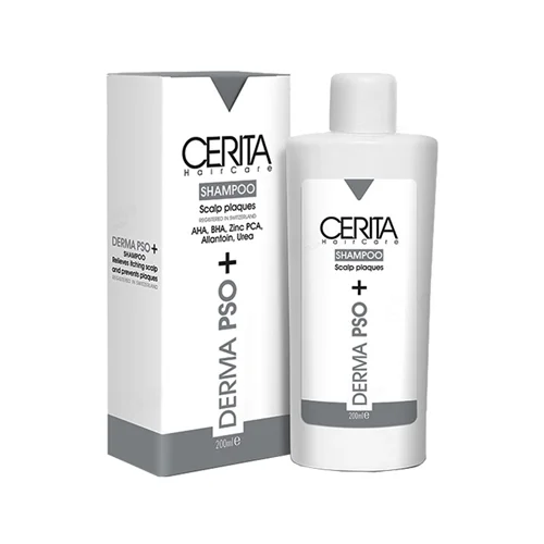 شامپو کف سر پوسته دار(پسوریازیس) مناسب انواع مو سریتا_ارایش و بهداشتیCerita Anti PSO+ Psoriasis Shampoo 200 ml
