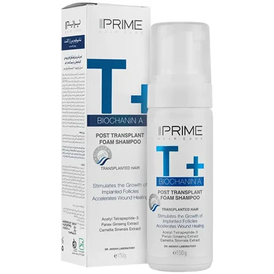 شامپو فوم پس از کاشت مو تی پلاس پرایم 150 گرم_Prime T Pluss Post Transplant Foam Shampoo 150 g