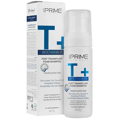 شامپو فوم پس از کاشت مو تی پلاس پرایم 150 گرم_Prime T Pluss Post Transplant Foam Shampoo 150 g