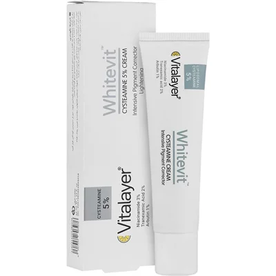کرم ضد لک و روشن کننده قوی سیستئامین 5% ویتالیر مدل Whitevit حجم 40 میلی لیتر