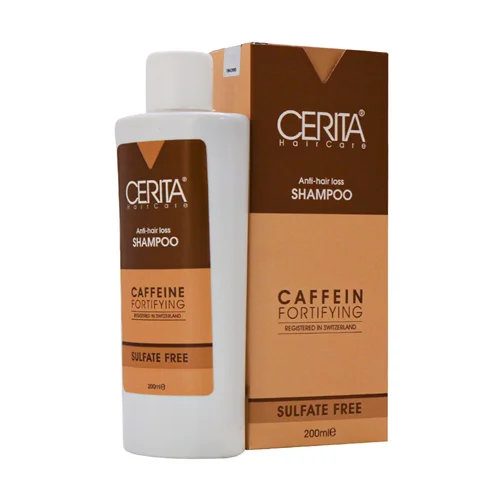 شامپو کافئین بدون سولفات سریتا مناسب موهای خشک و معمولی Cerita Anti Hair Loss Sulfate Free Shampoo 200 Ml