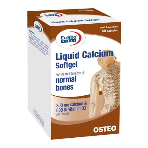 سافت ژل لیکوئید کلسیم یوروویتال 60 عدد Eurho Vital Liquid Calcium 60 Softgels