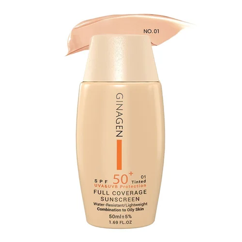 ضدآفتاب رنگی SPF 50 مخصوص پوست چرب شماره 01 ژیناژن