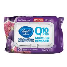 دستمال مرطوب پاک کننده آرایش دافی مدل Q10 (طرح میوه انجیر) بسته ۵۰ عددی