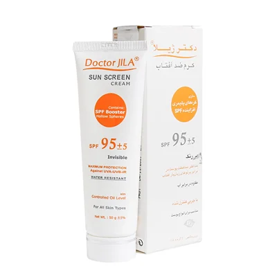 کرم ضد آفتاب SPF95 دکتر ژیلا با چربی کنترل شده 50 میلی لیتر(بی رنگ) Doctor Jila Invisible Sunscreen Cream Controlled Oil Level SPF95 50 ml