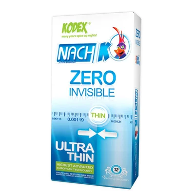 کاندوم کدکس مدل زیرو بسته 12 عددی Kodex Zero Invisible Condom 12PSC