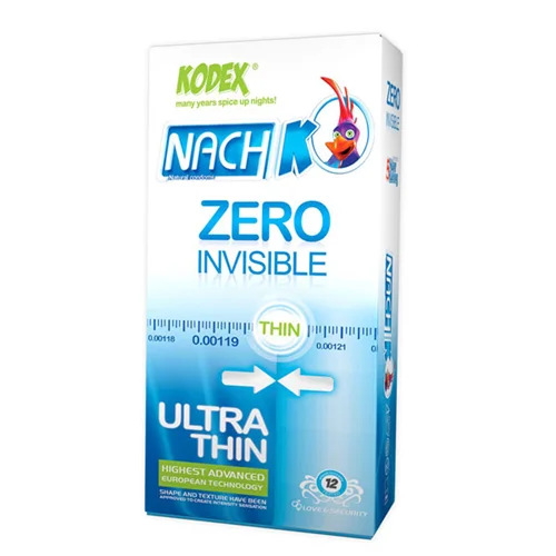 کاندوم کدکس مدل زیرو بسته 12 عددی Kodex Zero Invisible Condom 12PSC