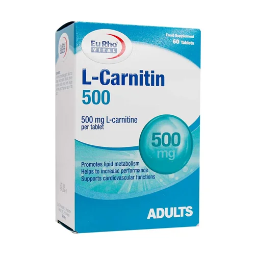 قرص ال کارنیتین 500 میلی گرم یوروویتال 60 عددEurho Vital L Carnitin 500mg 60 Tablets