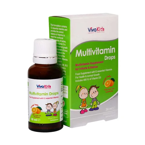 قطره مولتی ویتامین ویواکیدز 30 میلی لیتر_Viva Kids Multivitamin Drops 30 ml