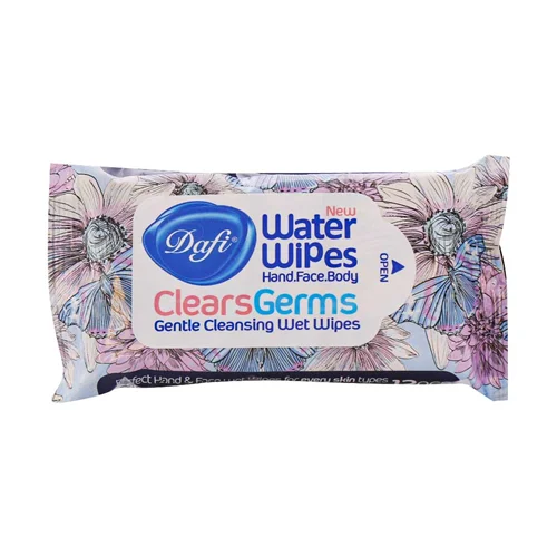 دستمال مرطوب پاک کننده دست و صورت دافی 12 عدد Dafi Hand And Face Wet Wipes 12 Pcs