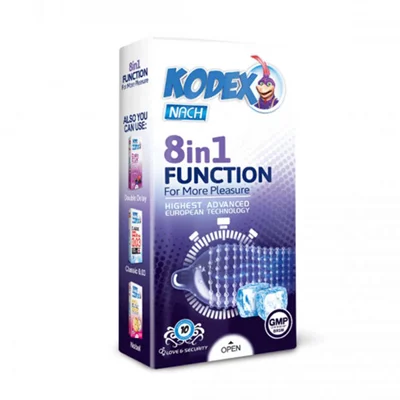 کاندوم تاخیری 8 در 1 فانکشن کدکس 10 عدد Kodex 8 In 1 Function Condoms 10 Pcs