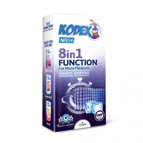 کاندوم تاخیری 8 در 1 فانکشن کدکس 10 عدد Kodex 8 In 1 Function Condoms 10 Pcs
