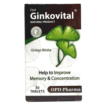 قرص جینکوویتال او پی دی فارما 30 عدد OPD PHARMA GINKO VITAL GINKGO BILOBA 200MG TABLETS
