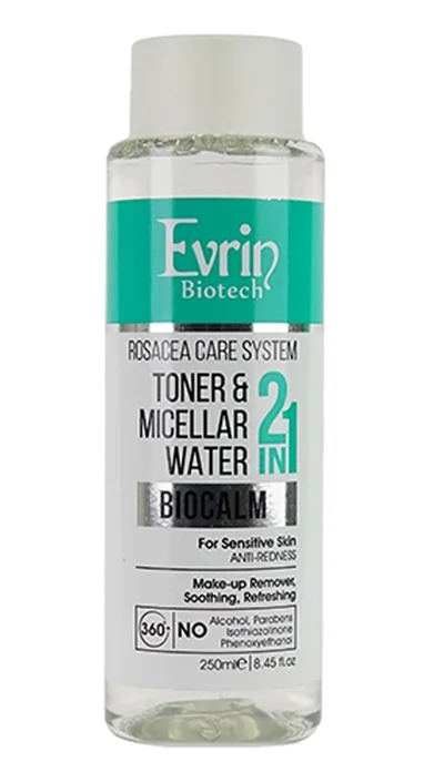 محلول پاک کننده آرایش پوست حساس اورین بیوتک Biocalm حجم 250 میل Evrin Biotech Biocalm Micellar Water For Sensitive Skin 250ml