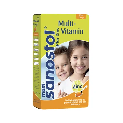 شربت مولتی سانستول پلاس زینک 155 میلی لیتر   Multi sanostol plus zinc syrup 155 ml