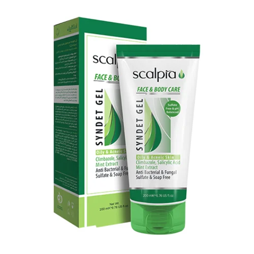 ژل شوینده غیرصابونی صورت و بدن اسکالپیا پوست چرب و جوشدار 200 میل | Scalpia Syndet Gel For Oily And Acneic Skin 200 ml