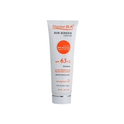 کرم ضد آفتاب فاقد چربی SPF63 دکتر ژیلا مناسب انواع پوست ۵۰ میلی لیتر