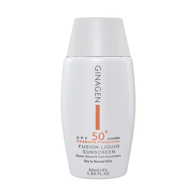 لیکوئید ضد آفتاب بی رنگ پوست خشک و نرمال SPF50 ژیناژن 50 میلی لیتر