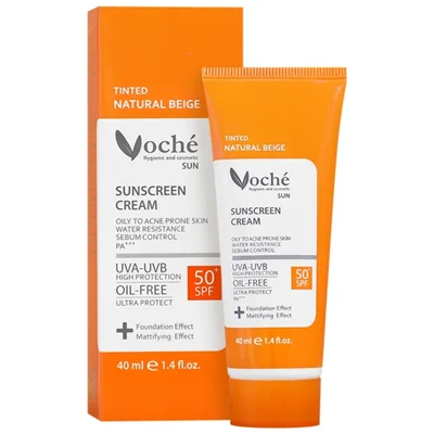 کرم ضد آفتاب رنگی وچه پوست چرب spf50(بژ طبیعی)