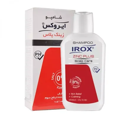 شامپو زینک پلاس فاقد سولفات ایروکس مخصوص شوره چرب |Irox Zinc Plus Oily Scalp Shampoo 200 g