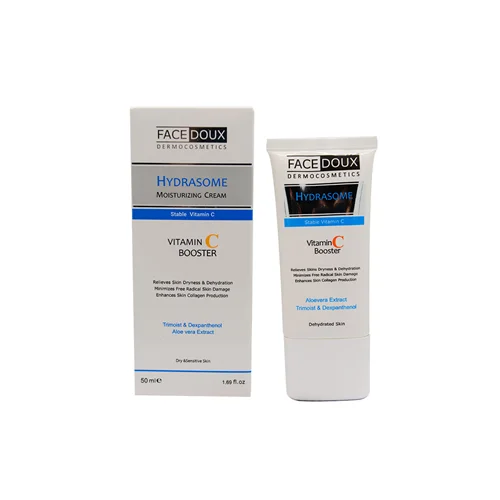 کرم مرطوب کننده هیدرازوم فیس دوکس حاوی ویتامین C حجم 50 میلی لیتر Face Doux Hydrasome Moisturizing Cream Vitamin C 50 ml