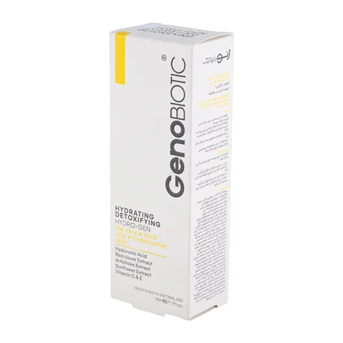کرم رطوبت رسان صورت و گردن پوست چرب و مختلط ژنوبایوتیک ۵۰ میلی لیتر Genobiotic Face And Neck Cream For Oily Skin 50 ml