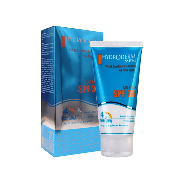 کرم ضدآفتاب SPF 35 بی رنگ مخصوص آقایان هیدرودرم