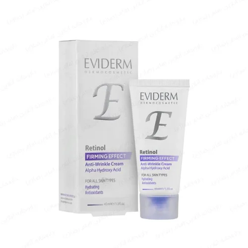 کرم ضد چروک رتینول صورت اویدرم حاوی 3% آلفا هیدروکسی اسید /  retinolAnti Wrinkle Cream Eviderm