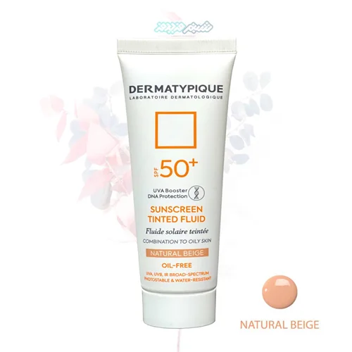 ضد آفتاب رنگ بژ طبیعی فلویید فاقد چربی پوست چرب درماتیپیکDermatypique Sunscreen Tinted Fluid SPF50 Oil Free Natural Beige 50ml