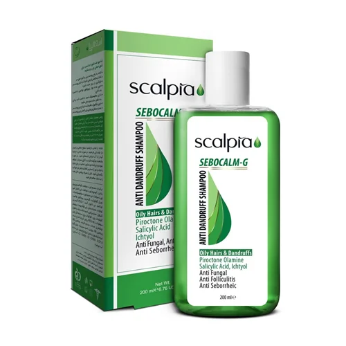 شامپو ضد شوره مناسب موهای چرب اسکالپیا Scalpia Sebocalm-G Anti Dandruff Shampoo 200 ml
