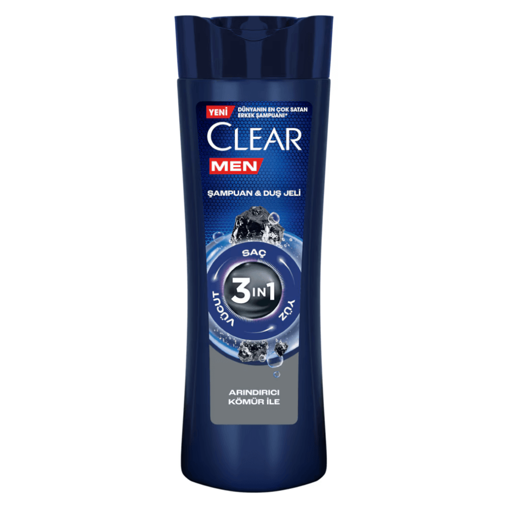 شامپو کلییِر (CLEAR) مردانه مدل 3 در 1 (سر ، صورت ، بدن) اورجینال ترکیه