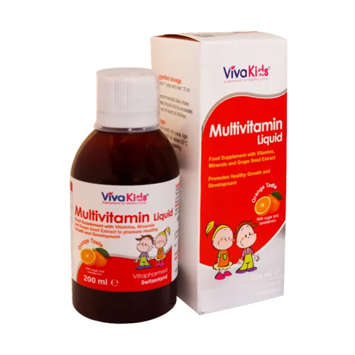 شربت مولتی ویتامین ویواکیدز 200 میلی لیتر_Viva Kids Multivitamin Liquid 200 ml