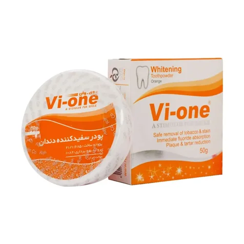پودر سفید کننده دندان پرتقال وی وان ۵۰ گرم Vi-One Whitening Toothpowder Orange 50 g