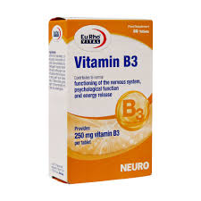 قرص ویتامین B3 250 میلی گرم یوروویتال 60 عدد Eurhovital Vitamin B3 250 mg 60 Tablets